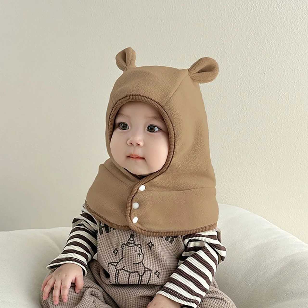 Winter Children Plush Headgear Cap Cold Proof Baby Hooded Beanie 624Month Kids Warm Face Mask Bonnet Fleece Scarf Balaclava Hat J251021