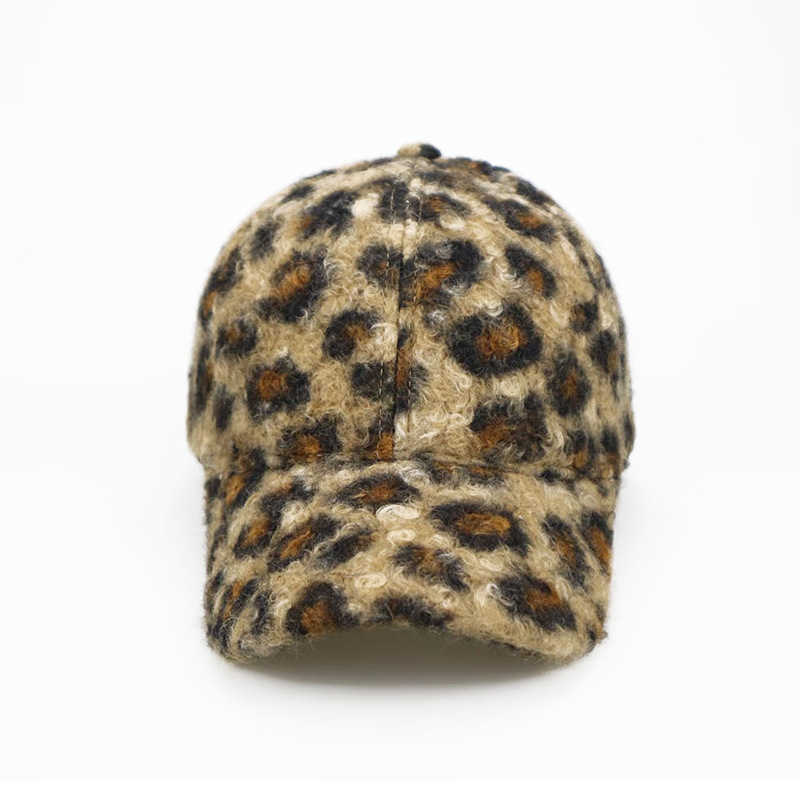 New Autumn Winter Hat Terry Leopard Print Warm Baseball Cap Casual Versatile Street Style Fashion Baseball Cap H251020
