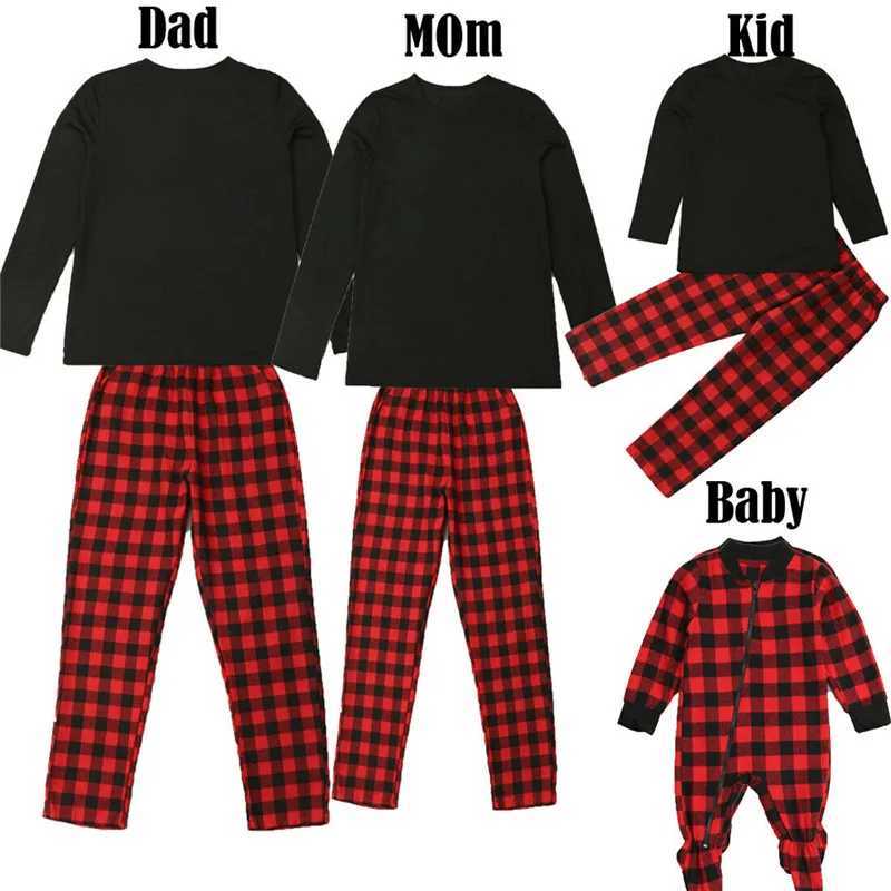 Blotona Adults Baby Kids Christmas Family Matching Pajamas Set Sleepwear Xmas Plaid Nightwear Outfits 2Pcsset L251021ZMKY