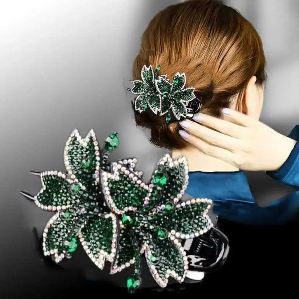 Women New Headwear Female Rhinestone Decorate Hairpins Headpiece Fashion Mothers Three Toothed Hair Clip AccessoriesW254021