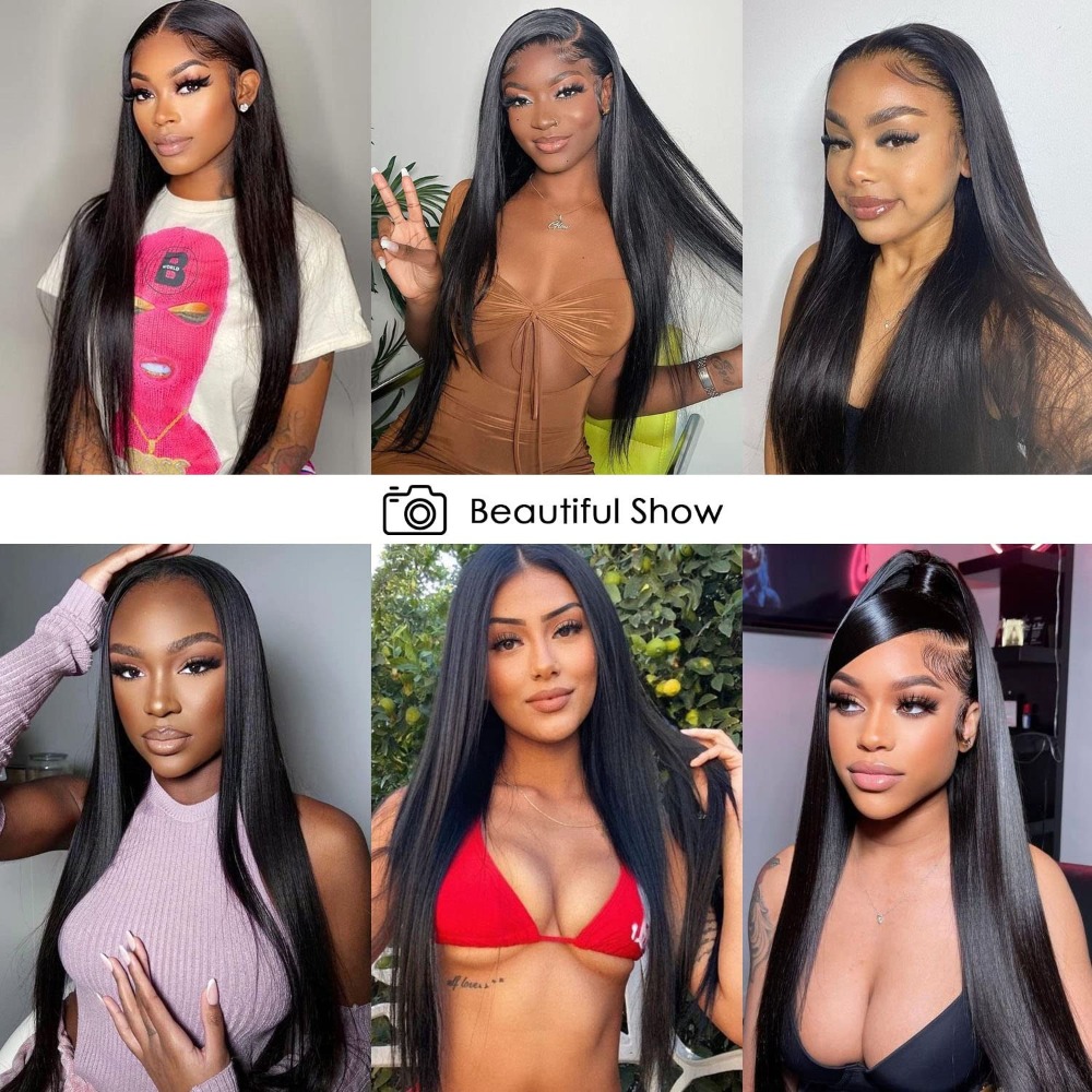 Black/Red/Blonde/Pink/Purple Wig Bone Straight Human Hair Wig 13x4 13X6 HD Lace Frontal Wig For Black Women Prepucked With Baby Hair Glueless Ready To