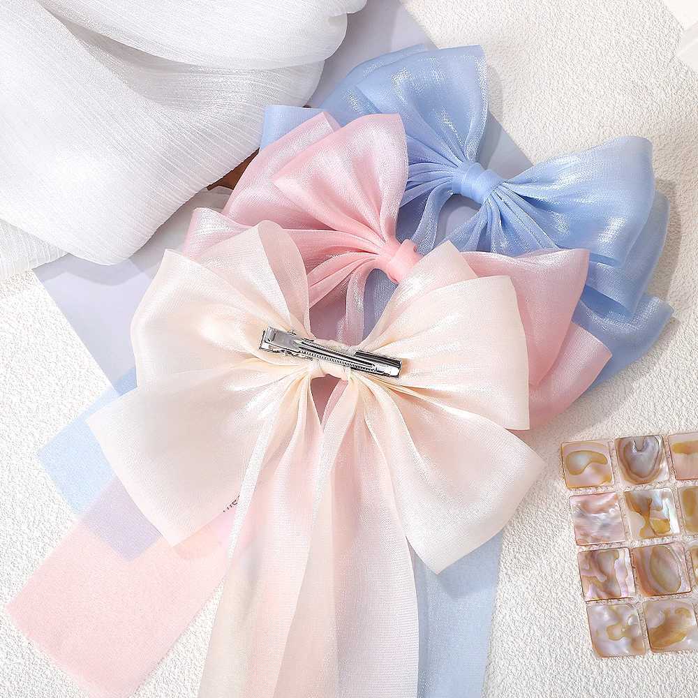 RAINBOW BOWS 1Pcs Cream Colored Bow Hair Clip Super Fairy Back Head Clips Elegant Women Ponytail Fahion Hair AccessoriesW254021