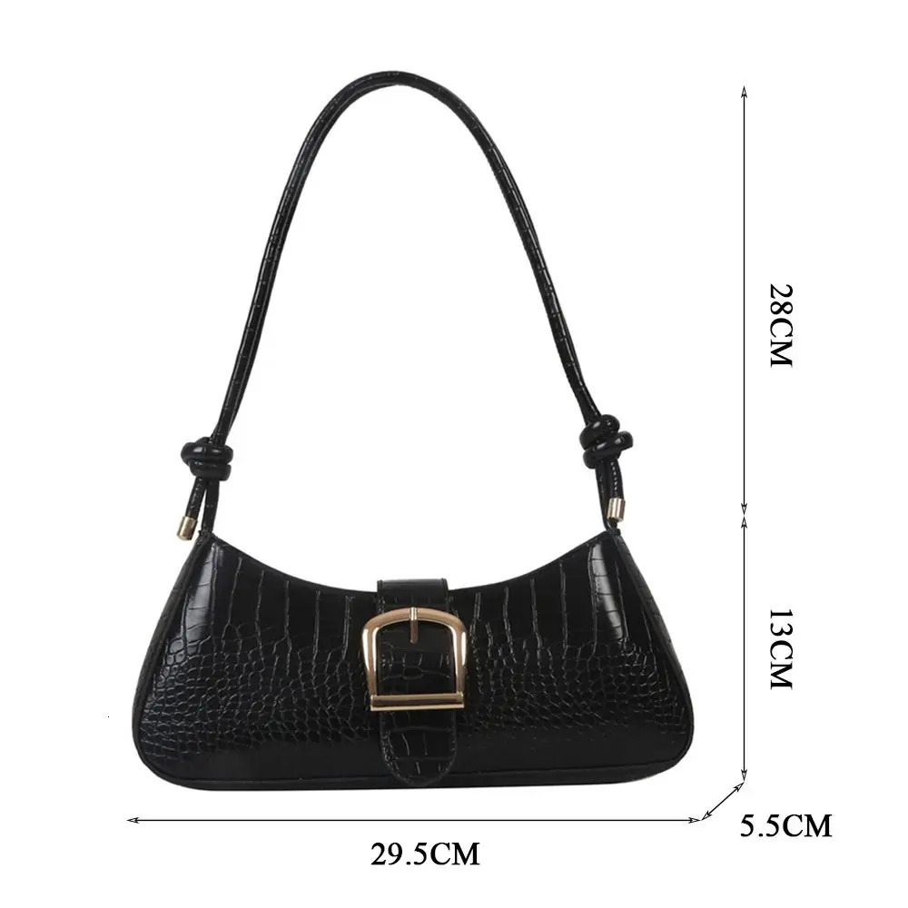 Women Stylish PU Leather Sling Bag Solid Color Shoulder Bag Underarm Bag Fashionable Portable Large Capacity Handbag 251015