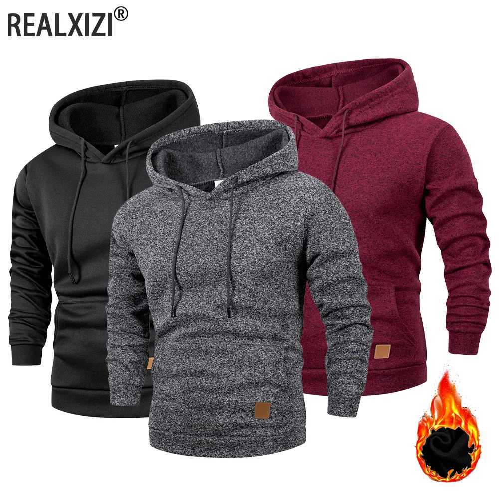 Mens Hoodies Long Sleeve Sweatshirts Outdoor Casual Pullovers Sportswear Street Mens Fashion Fleece Warm Loose Hoodie Top W251021
