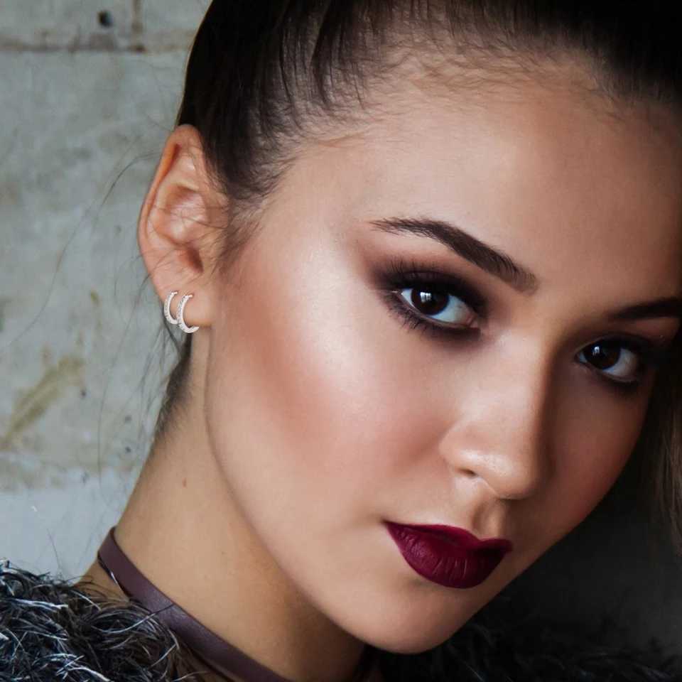 S925 Sterling Silver Pin Earrings Fashion Hoop Earrings White Gold Plated Earrings Nickel Free Earrings J251021