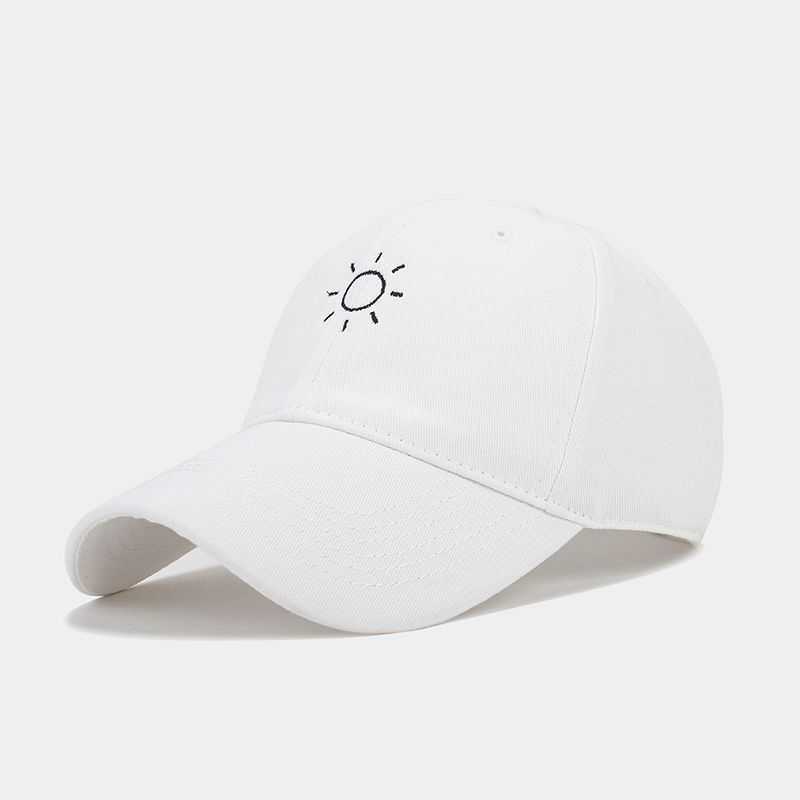 New Soft Top Curved Brim Baseball Cap Slimming Women Trendy Simple Sun Embroidery Baseball Cap Men Fashion Couple Hat H251020