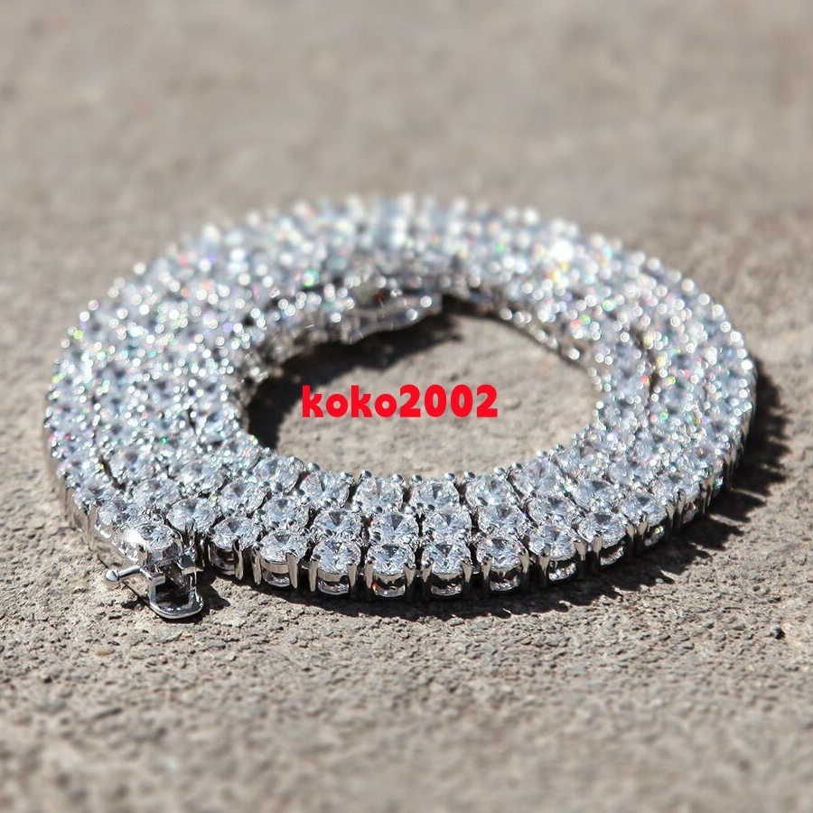 2025 NewTrend Moissanite Hip Hop Jewelry 925 Sterling Silver VVS Diamond Chains Iced Out GRA Moissanite Tennis Necklace Chain