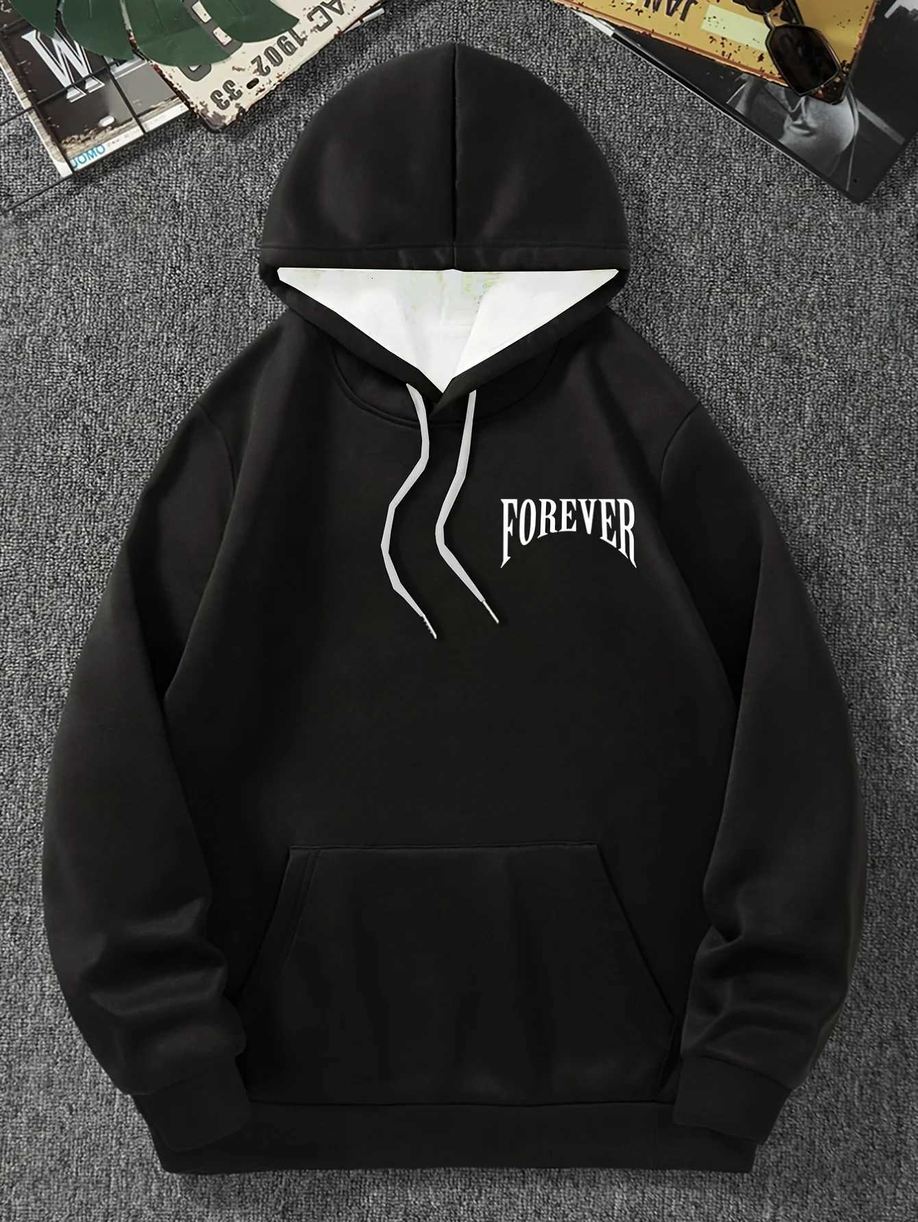 European and American mens autumn angel print comfortable soft hooded sweatshirt outdoor urban high street clothing W251021