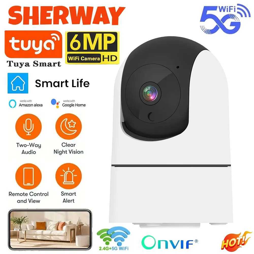Tuya 5G WiFi IP Camera Indoor 6MP Wireless Security Surveillance Camera Auto Tracking Baby Monitor IR Night Vision 6x Zoom Cam J251121
