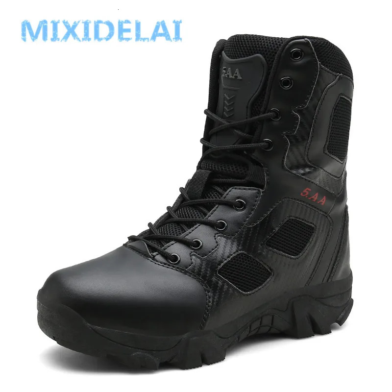 MIXIDELAI Size 3947 Desert Tactical Mens Boots Wearresisting Training Boots Waterproof Outdoor Hiking Men Combat Ankle Boots251020