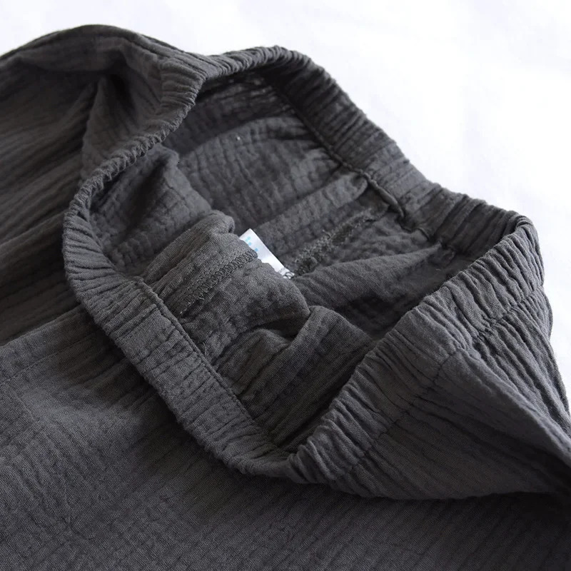 Cotton Trouser Home Suit Mens Long Sleeve Solid Color Pajamas Set Long Pants Large Size Pyjamas Men Clothes for Autumn 251021