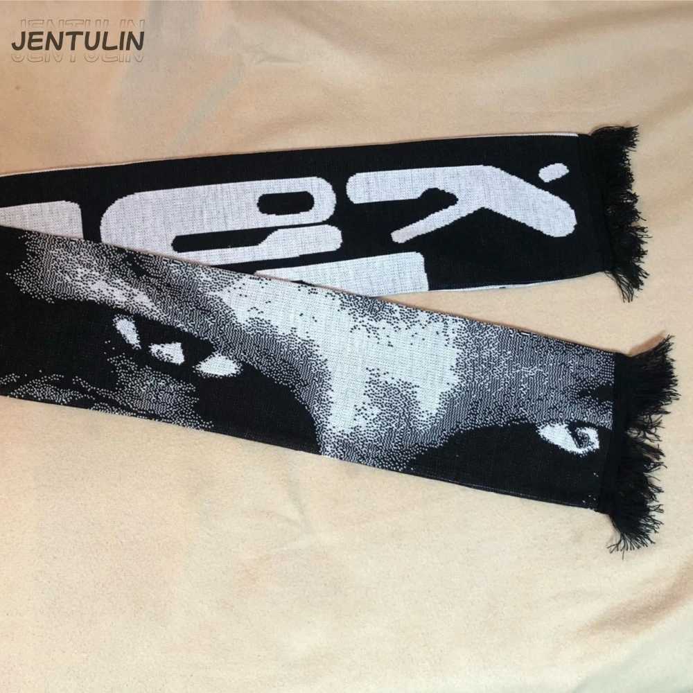 Men Scarf Winter Y2k Streetwear Black Knitted Aphex Twin Goth Shawl Scarves Korean Harajuku Hip Hop Punk Warm Unisex Accessories W251021