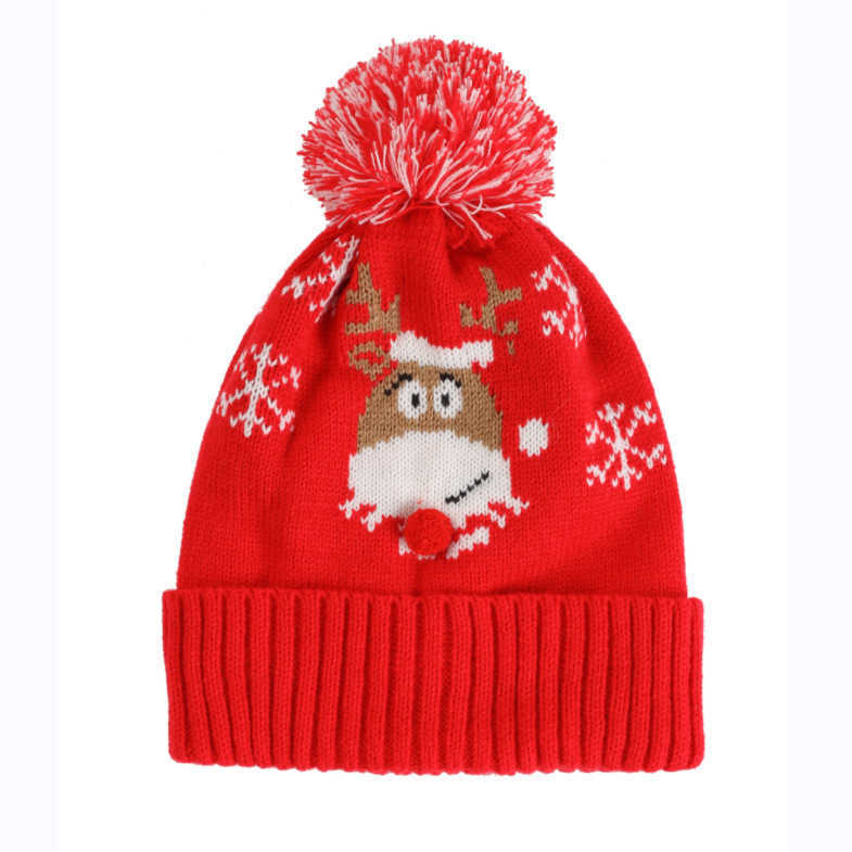 Christmas Knitted Hat with Sequins and Fashionable and Versatile Pullover Hat for Autumn and Winter Warm Wool Hat H251020