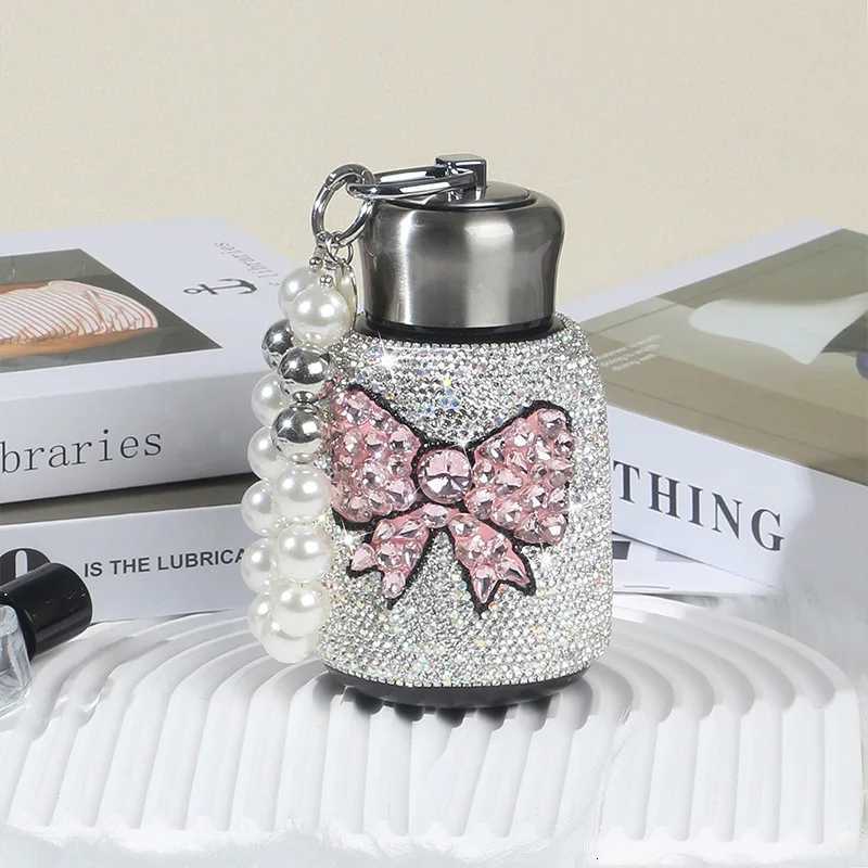 Diamond Studded Bow Insated CupCreative Stainless Steel Water Cup Outdoor Cpact and Portable Car Belly Cup Luxurious Gift Y251021