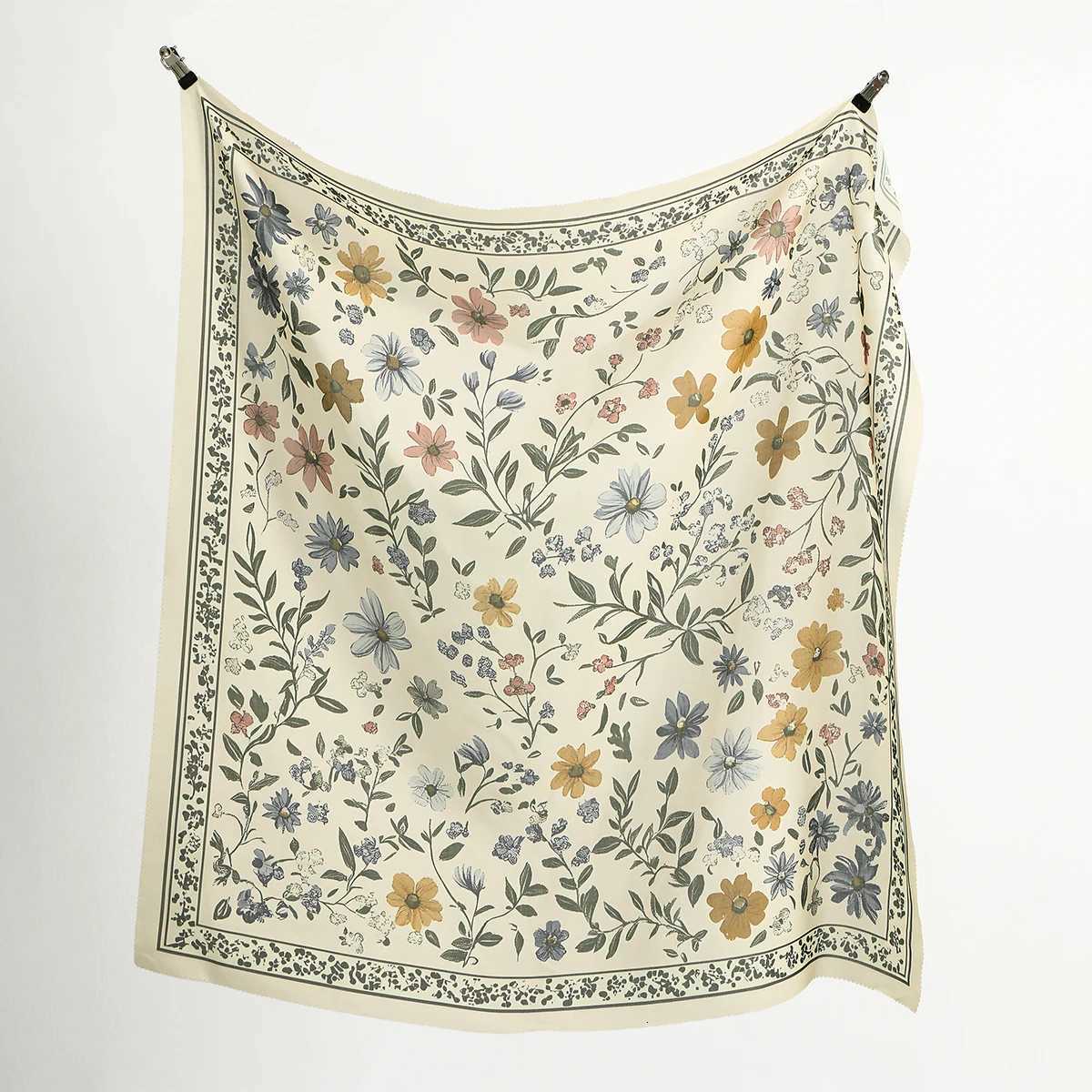 110110cm Printed Satin Silk Square Scarf Muslim Hijab Shawl Female Design Lady Wraps Foulard Headbands Bufanda Large Bandana W251021