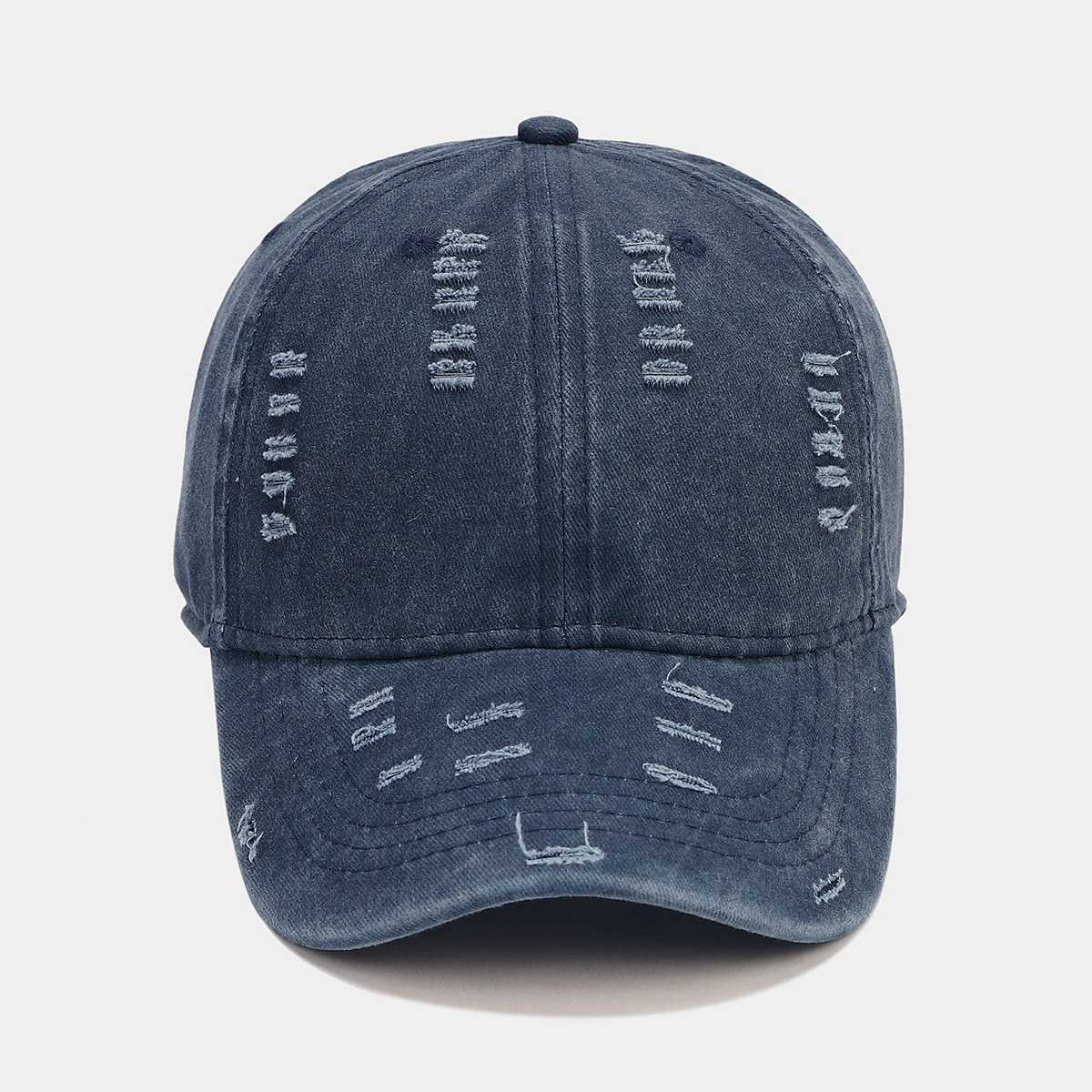 New Fashion Vintage Distressed Baseball Cap for Men Large Head Circumference Washed Soft Top Duckbill Cap Slimming Womens Cap H251020