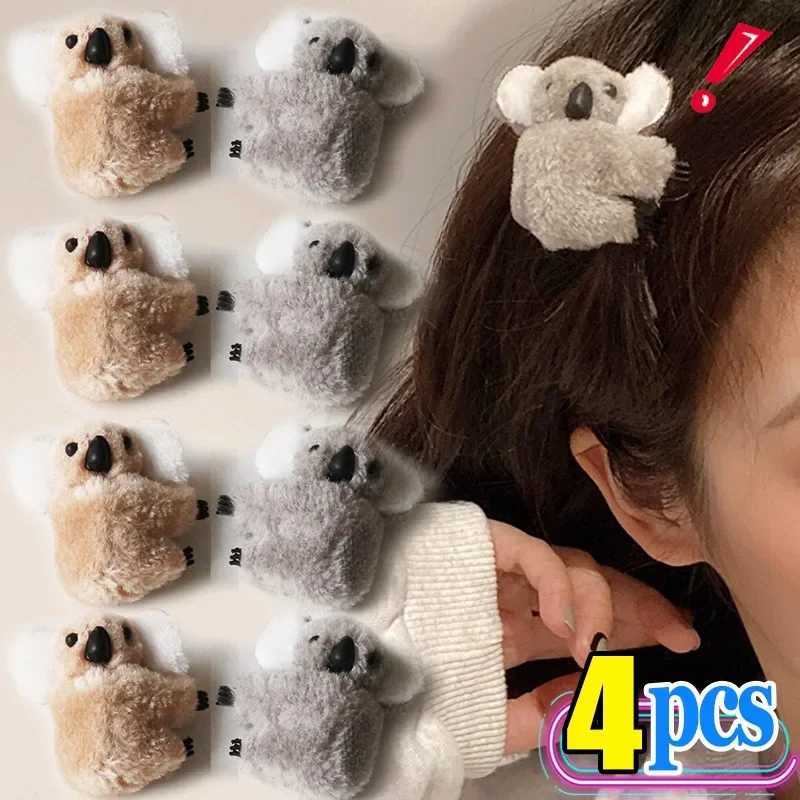 Super Plush Koala Bear Hair Clips Hairpins Cute Fluffy Animal Bobby Pin Hairslide for Girl Headwear Koala Barrettes AccessoriesW254021