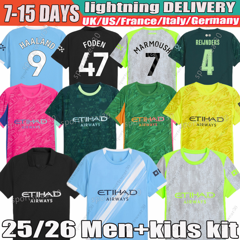 mans city 25 26 kit HAALAND FODEN DE BRUYNE Soccer Jerseys RODRIGO GREALISH Bernardo Gvardiol Doku fans player version 2024 Football Shirt Mens kids kit uniform