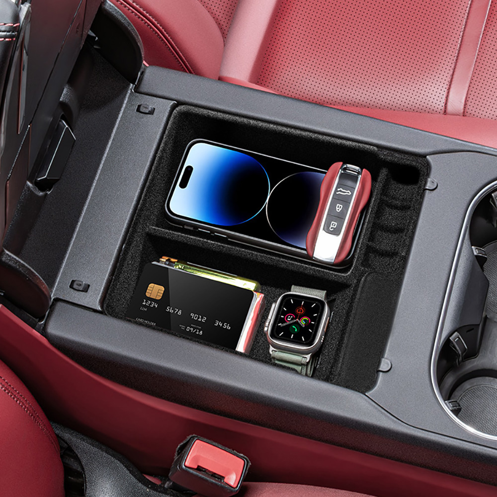 Car Central Center Console Organizer Tray Armrest Storage Box for Porsche Cayenne 2018-2023 Interior Accessories Gear Shift Panel Insert Box