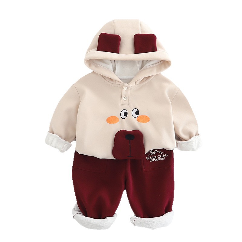 Kids Clothing Sets Cozy Girls Autumn Set 2025, Soft Fleece-Lined Hoodie and Pants 2-Piece, Adorable Outfit for Toddler Girls Free Shipping