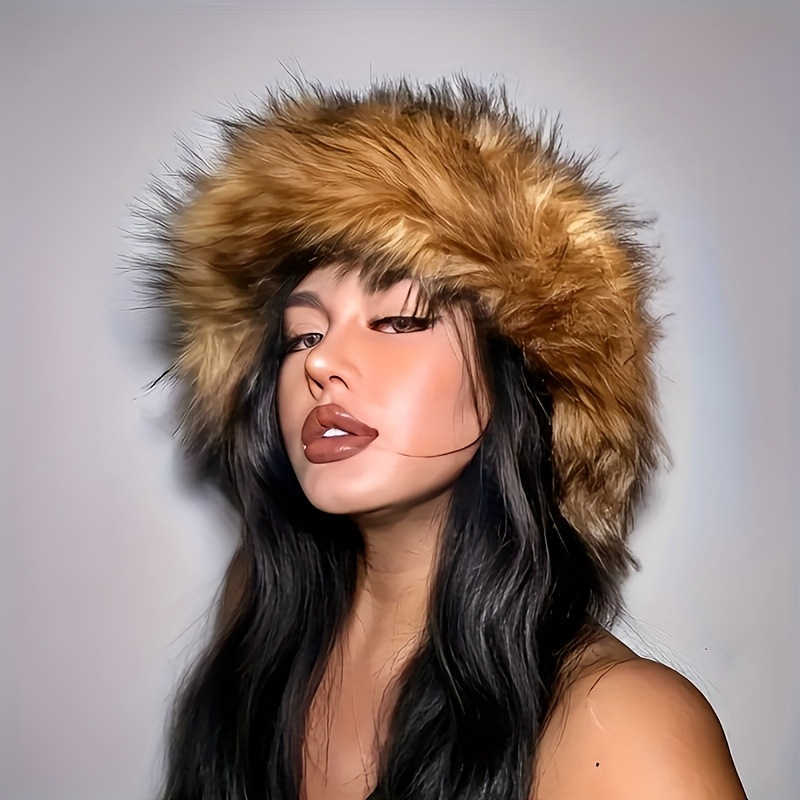 Warm Plush Fisherman Hat Faux Fur Thickened Raccoon Fur Outdoor Fashion Warm Bucket Hat H251020