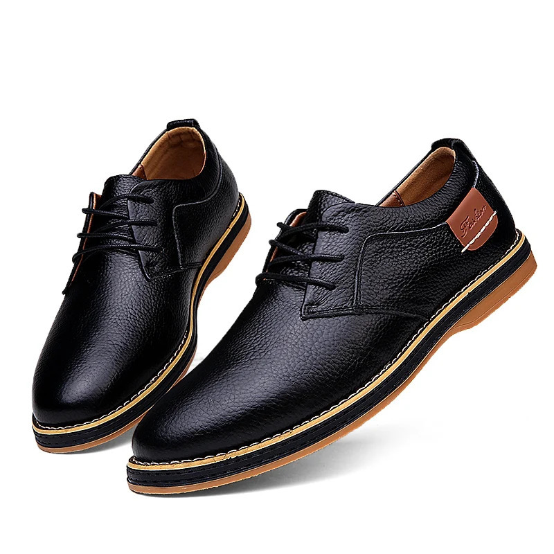 Men Oxfords Genuine Leather Dress Shoes Brogue Lace Up Italian Mens Casual Shoes Moccasins Loafers Plus Size 3848251020