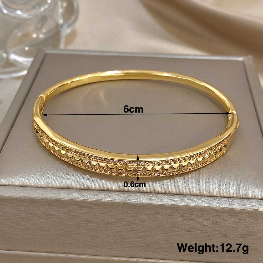 Vintage Zircon Geometric Square Cuff Bracelets for Women Fashion Gold Plated Copper Stacking Bangle Bracelet Jewelry Gifts J251021