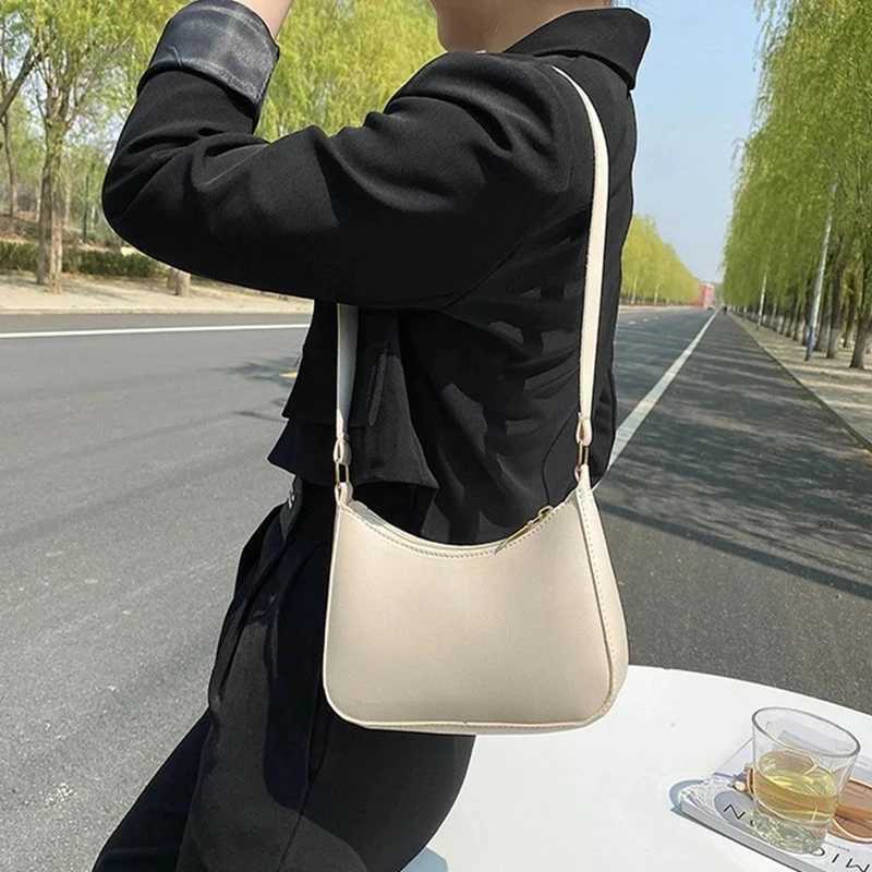 New Womens Fashion Handbags Retro Solid Color PU Leather Shoulder Underarm Bag Casual Women Hobos HandbagsXJ251021