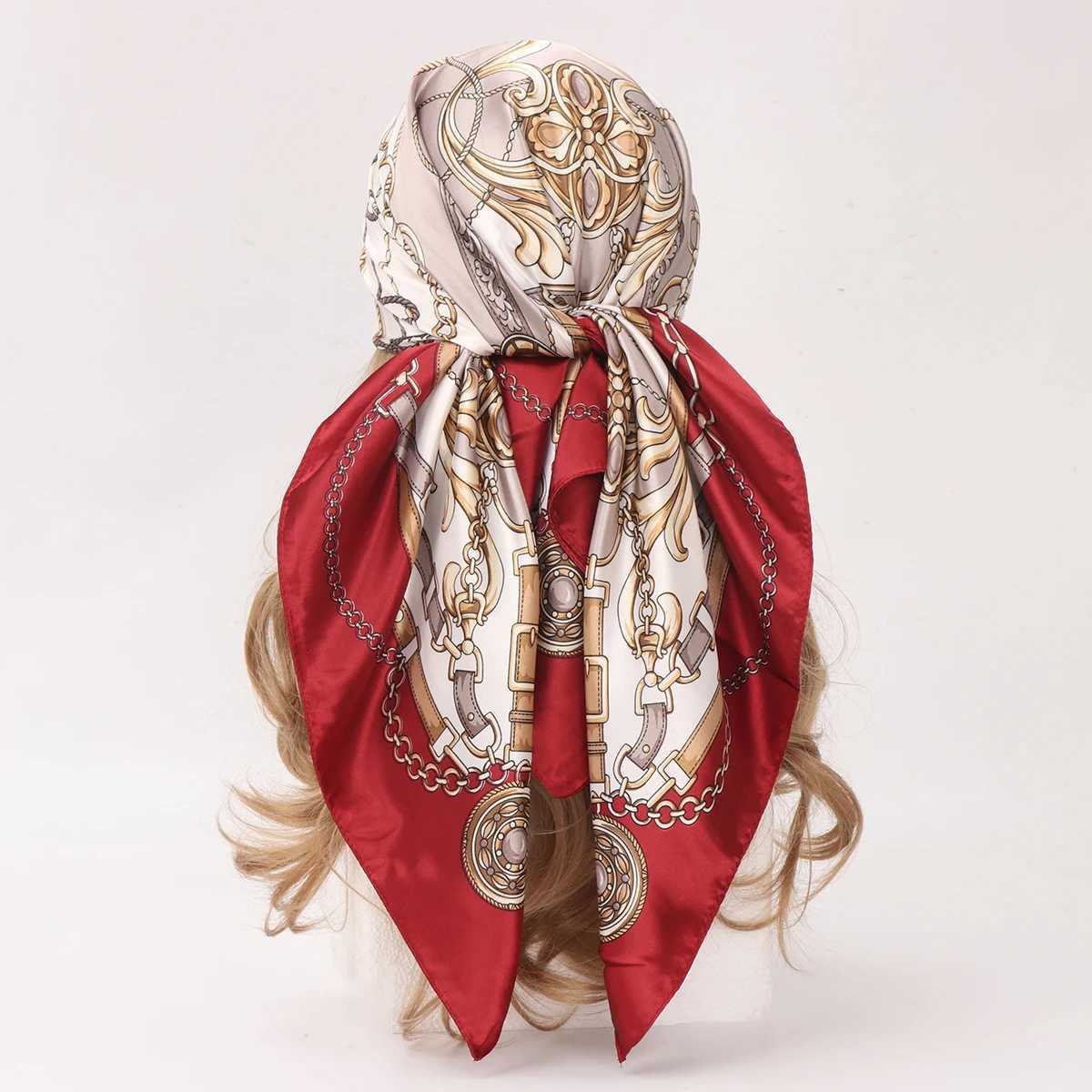 9090cm Silk Scarf Scarftop wraps Wen Four Seasons Hair Scarve Hijab Foard Iuxe Bandana Fme scarfW251021