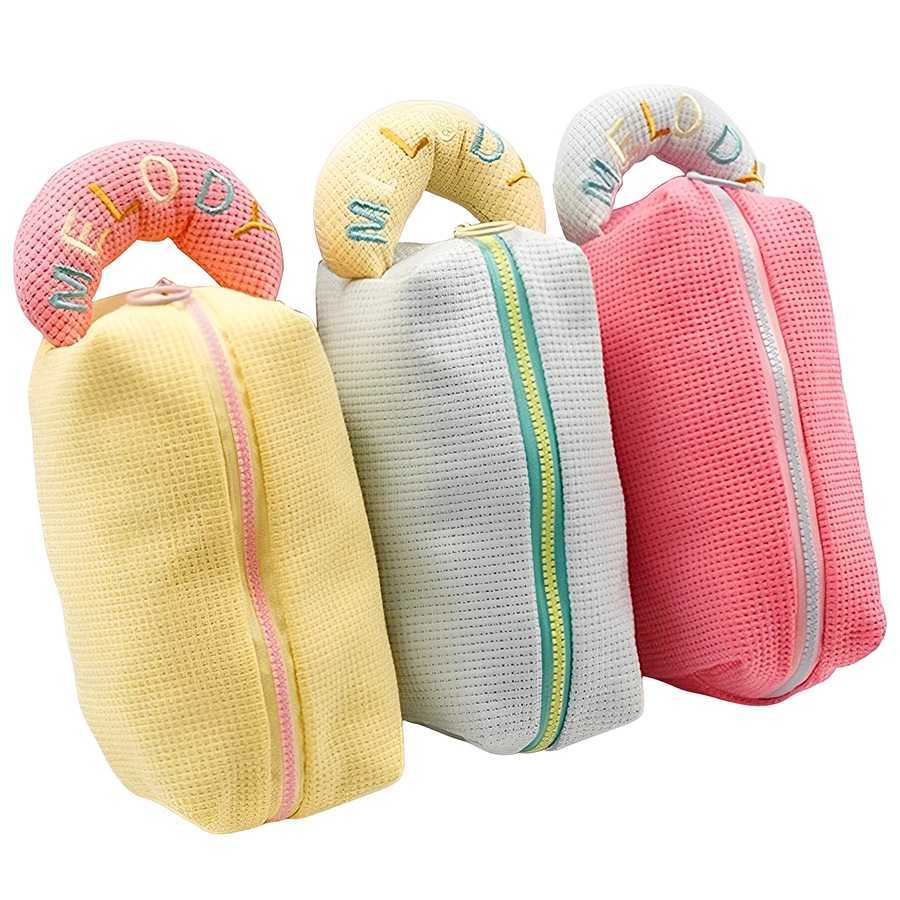 Cream Color Portable Cosmetics Storage Bag Large Capacity Makeup Bag Cute Stationery Storage Bag Suitable for Daily NecessitiesW251021