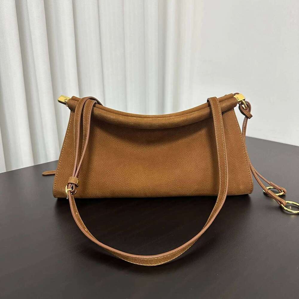 Suede Underarm New Niche Design Frosted Beef Vintage Gold Clip Fashionable Women's One-Shoulder Crossbody Bag 251021