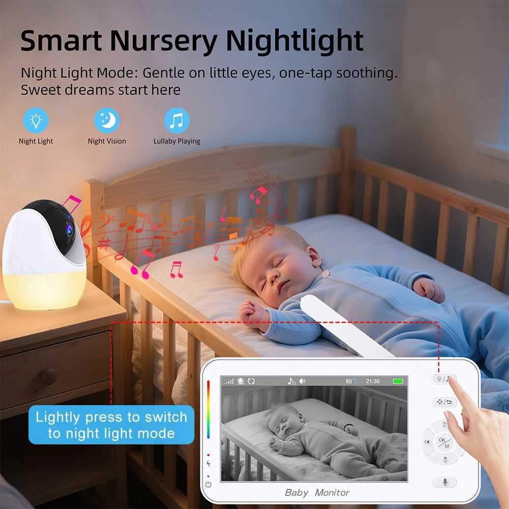 1080P HD WiFi Baby Monitor Phone APP Remote View 43 Nanny Night Light VOX HD Night Vision Lullabies Temperature Monitor Camera J251121