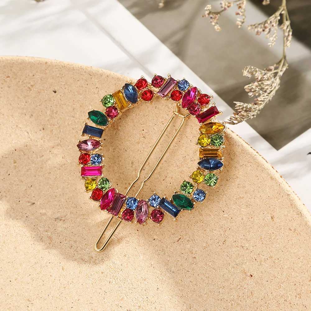 Shiny Rhinestone Hairpin Hair Clip Girls Ponytail Holder Hairpin Clamps Word Clip Mixed Color Hair Clip Hair AccessoriesW254021