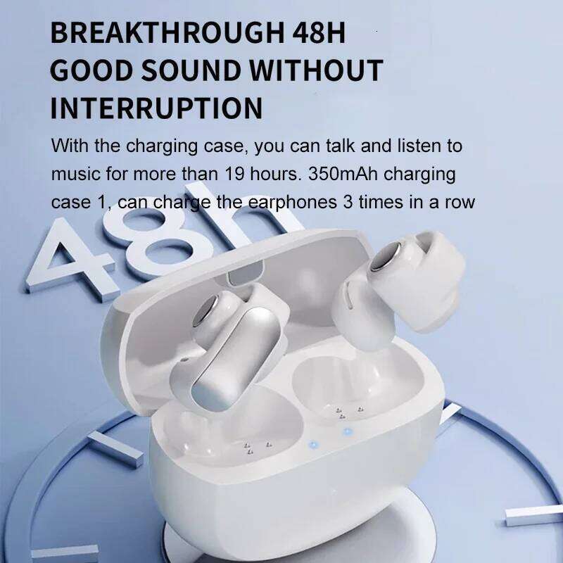 Original Wireless Bluetooth V12 Earphones Open Headsets Hifi Stereo Sport Earbuds HD Mic Call Ear Clip Headphones For Ultra