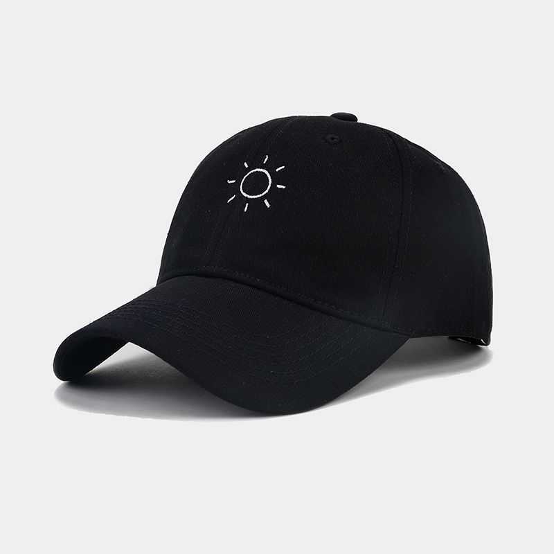 New Soft Top Curved Brim Baseball Cap Slimming Women Trendy Simple Sun Embroidery Baseball Cap Men Fashion Couple Hat H251020