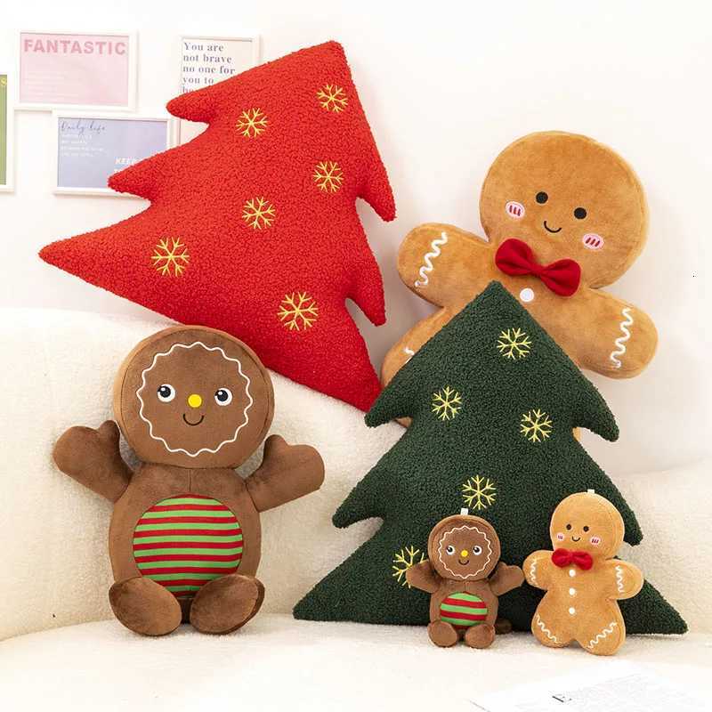 Christmas Plush Toy Pillow Collection Soft Stuffed Christmas TreeGingerbread ManReindeerWreath Hanging Ornaments Kids Gift W251021