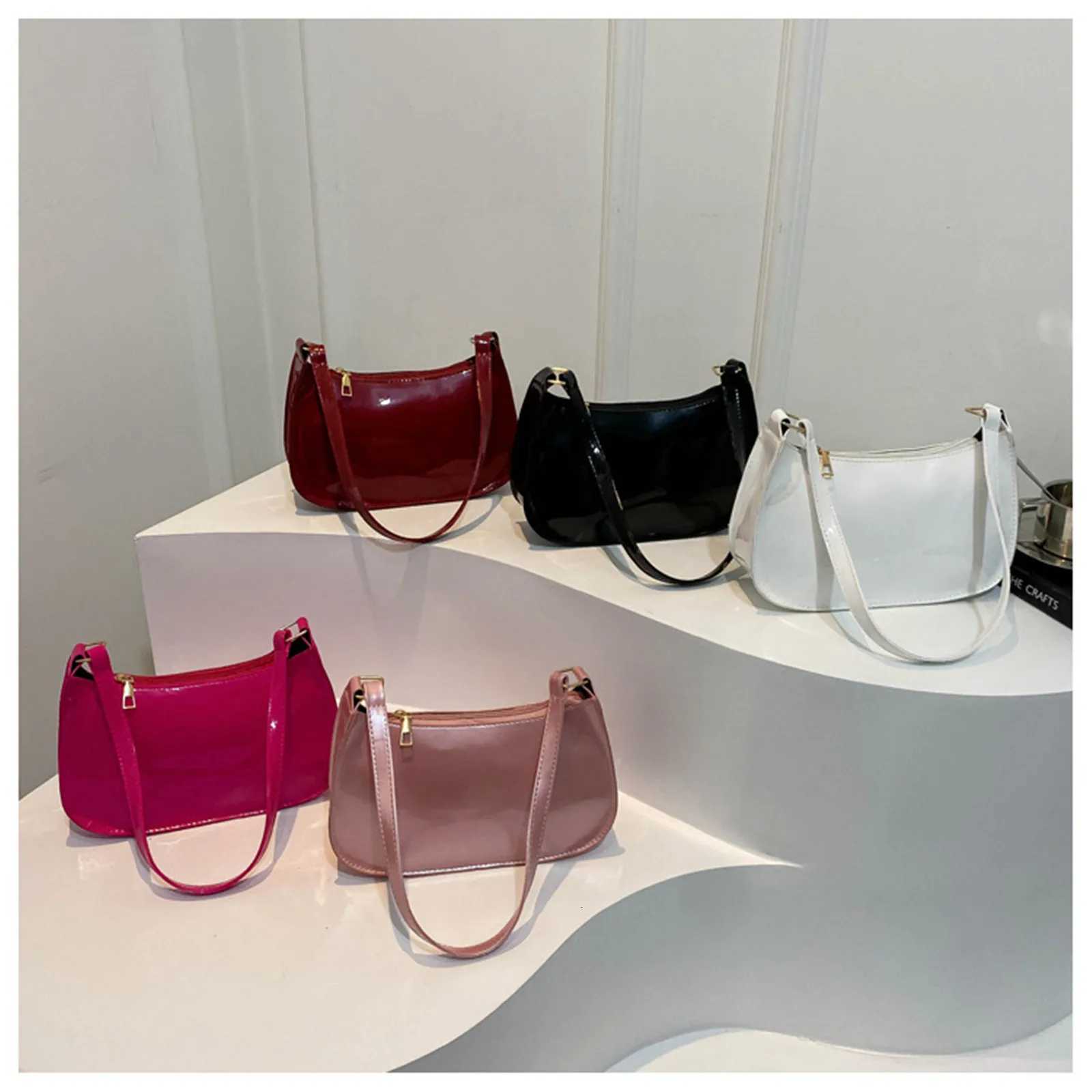 2025 Retro Solid Color PU Leather Shoulder Bag Fashion Womens Handbags Casual Designer Underarm BagXJ251021