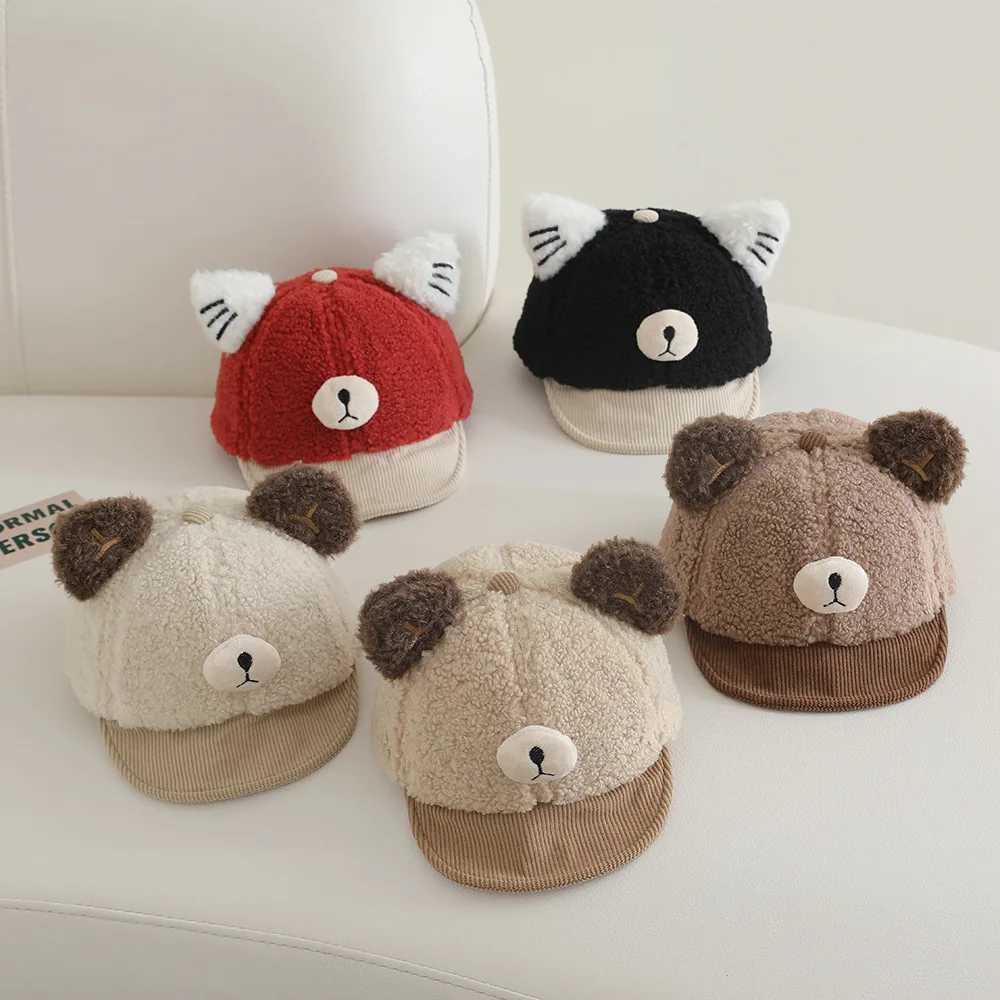 Baby Winter Hat 2025 Ear Protection Woolen Caps Breathable Versatile Student Cap Cartoon Bear Knitted Hats J251021