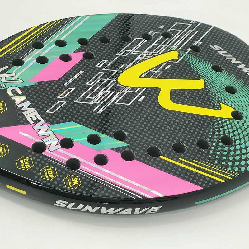 Camewin 3K Beach Tennis Racket Full Carbon Fiber Rough Surface Outdoor Sports Racket For Men Women Adult Senior Player 2024 New W251021