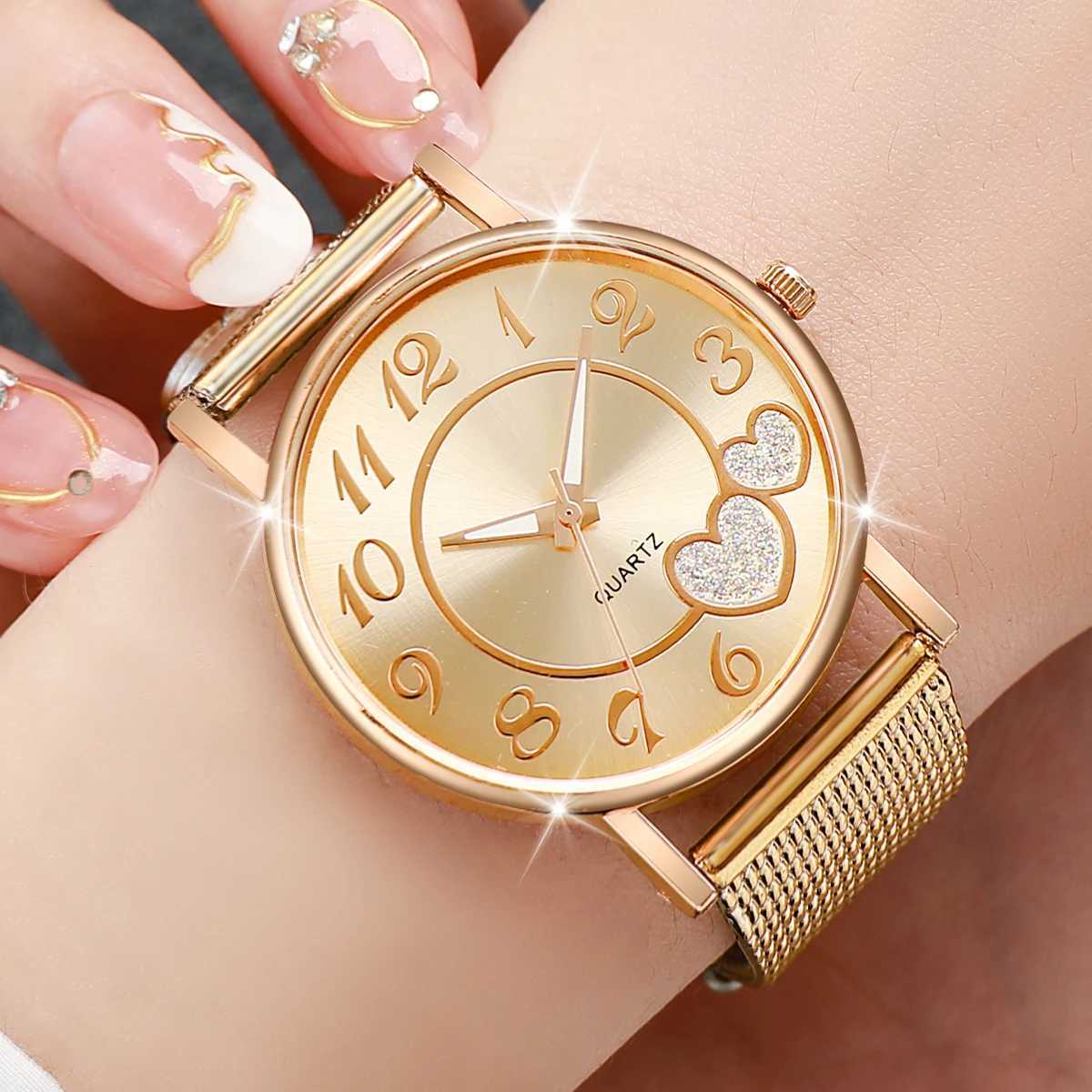 Fashion Heart Dial Womens Quartz Casual Plastic Band Analog es Reloj Mujer Girls Clock GiftXJ251021