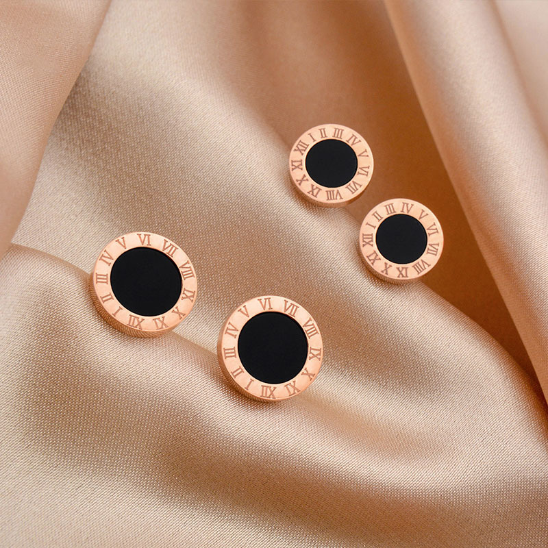 Stainl Steel Ran Numeral Black White Shell Necklace For Wen Fashion Round Pendant Chain Collar Fem Party Jewelry S250808 ddmythur ddmythur ddmythur dd