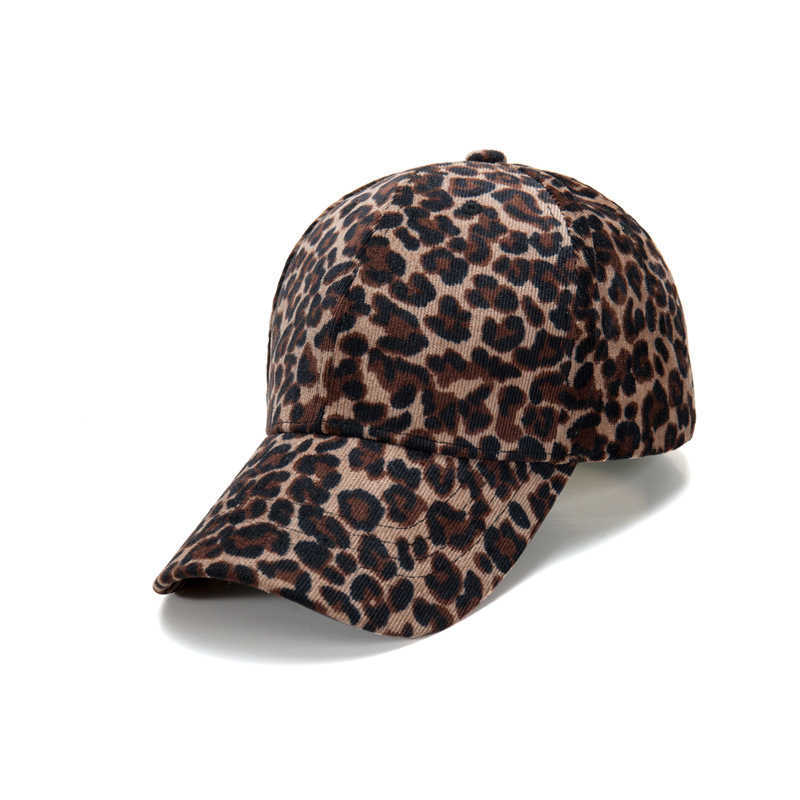 Corduroy Baseball Cap Leopard Print Women Simple Fashion Versatile Duckbill Cap Outdoor Sports Sun Hat H251020