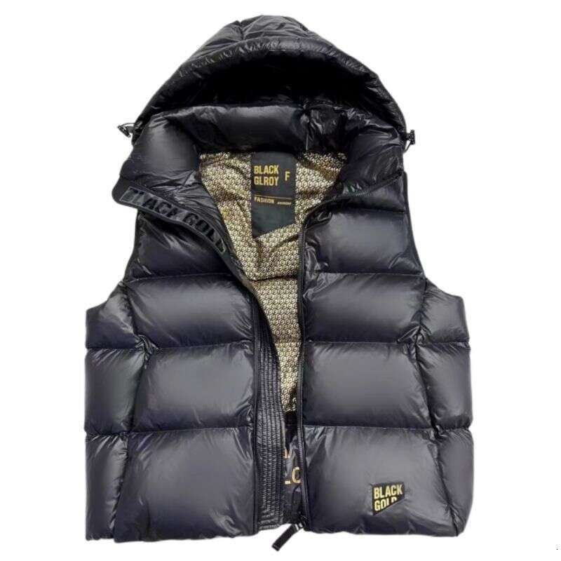 Women Clothing Black And Gold Jacket Vest Outer Wear Season Thickened Short Versatile Shiny Duck Down Waistcoat