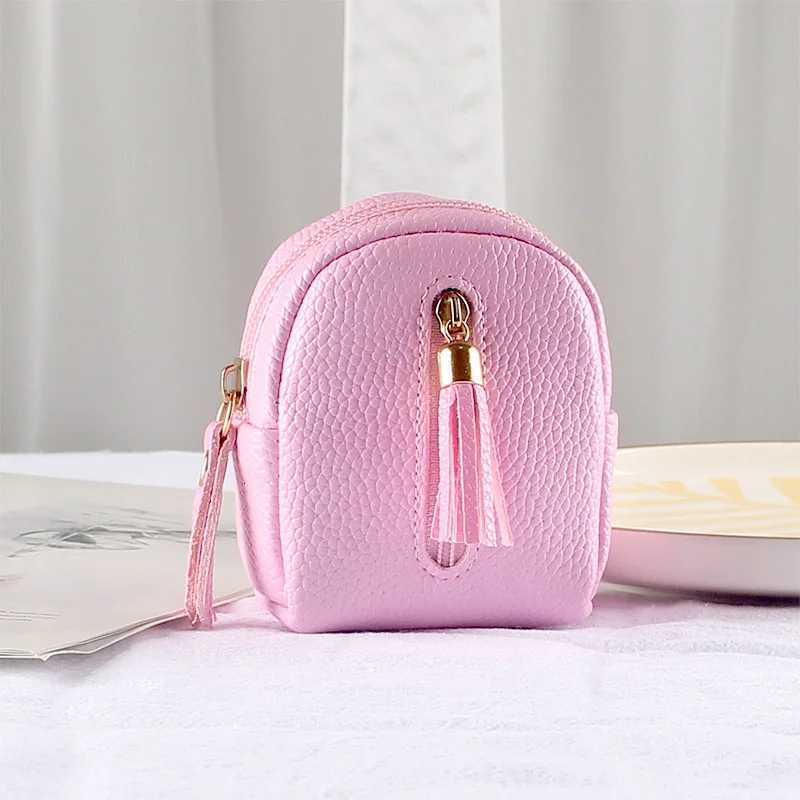 Fashion Mini Women Key Bag PU Leather Solid Color Keychain Hasp Small Key Organizer Luxury Cute Coin Purse Key Holder Wallet Key W251021