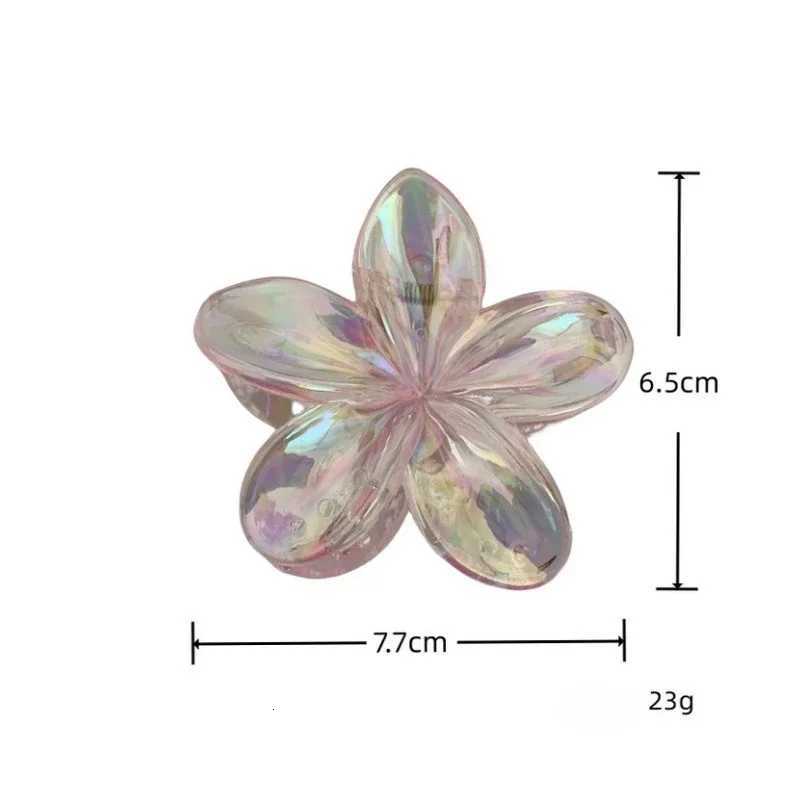New Fashion Sparkling Flower Claw Clip for Women Transparent Sweet Ponytail Shark Clip Versatile Girl Hair AccessoriesW254021