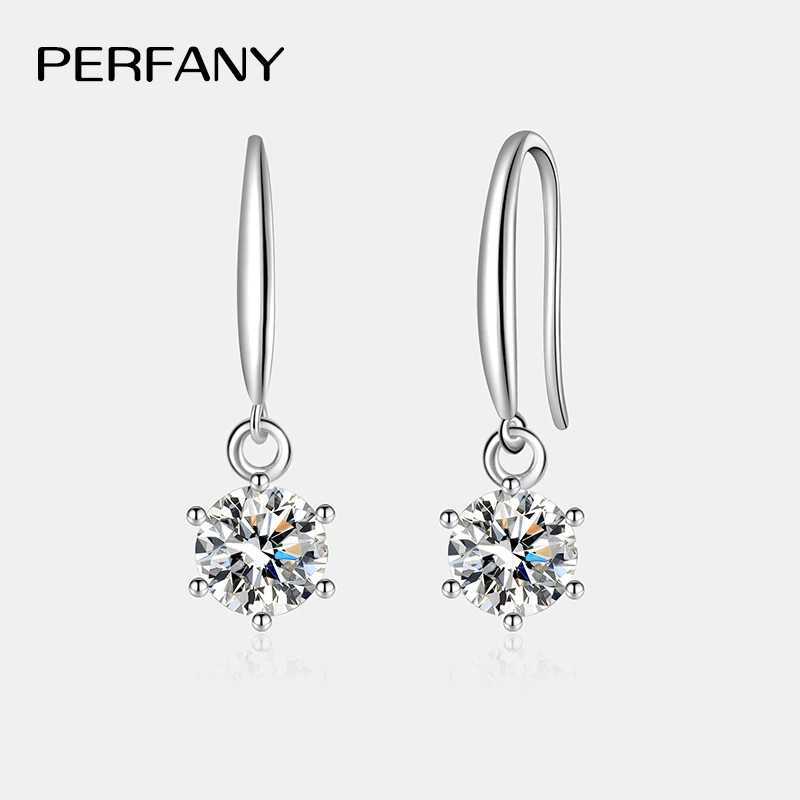 PERFANY 051CT Moissanite Drop Earring Women S925 Pure Silver Classic Six Claw Laboratory Diamond Fashion Wedding Jewelry J251021