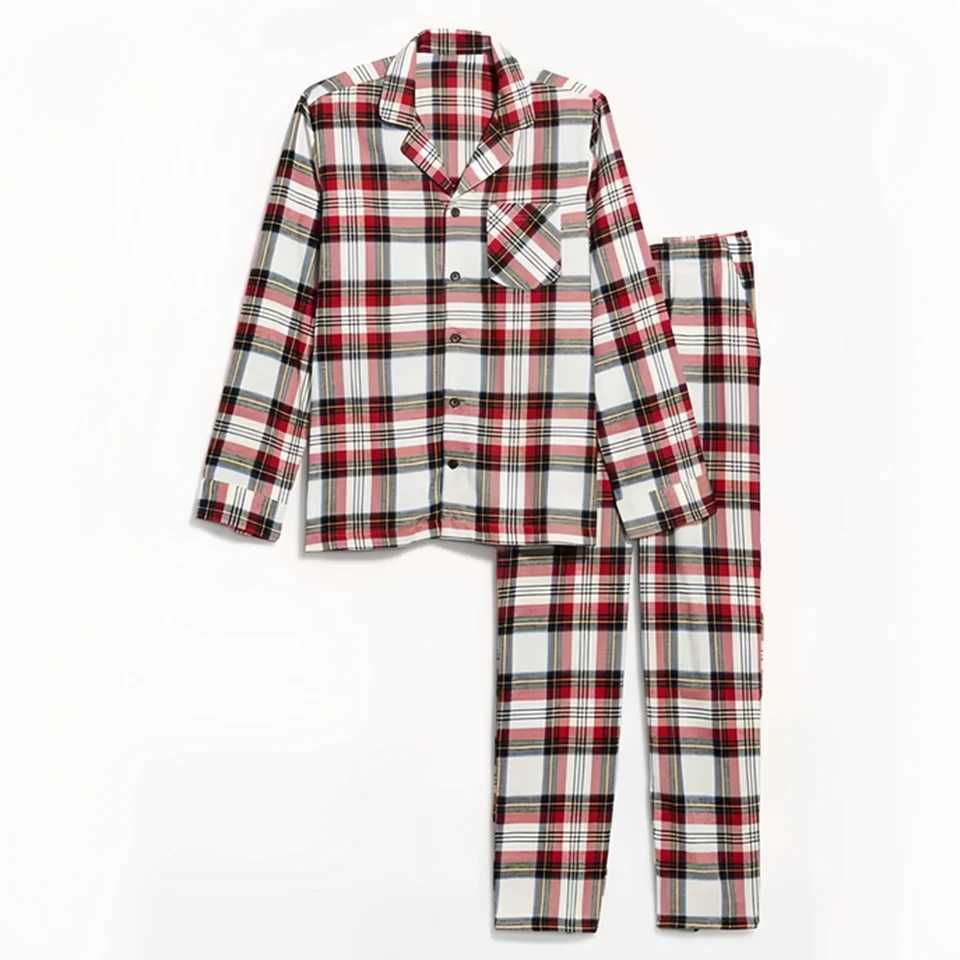 New Year Family Clothes 2025 Fahion Plaid Cotton Baby Romper Dad Mom Kids Family Matching Pajamas Set Sleepwear Home Loungewear L2510218XMZ