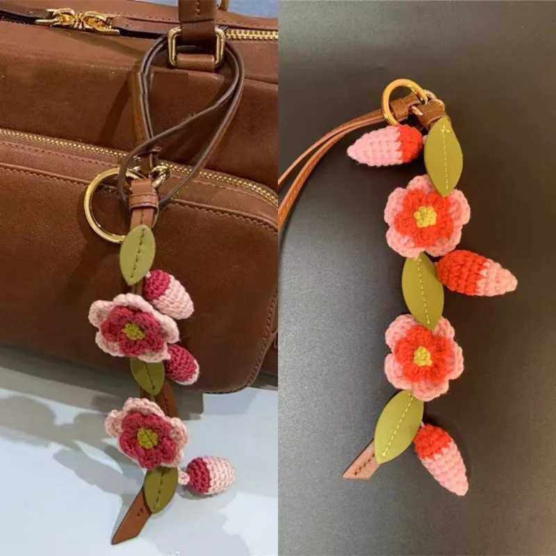 Brand Handwoven Lily Of The Valley Flower String Bag Pendant Backpack Lanyard Bag Accessories Cherry Blossom Bag Pendant Flower J251121