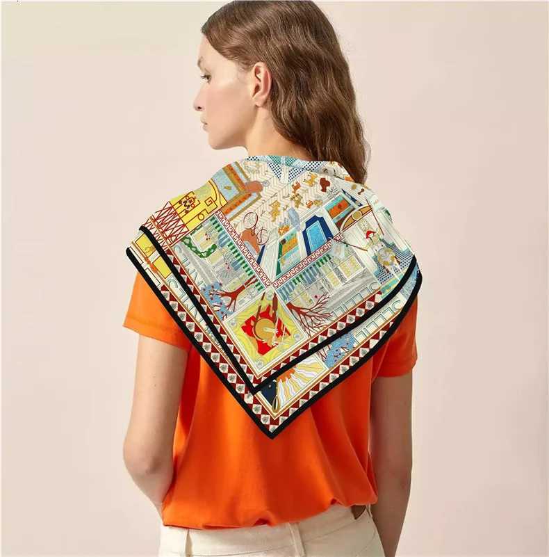 Design Luxury Brand Twill Silk Women Scarf Sunscreen Foulard Shawl Hijab Female Hair Hijab Wraps Neckerchief Bandanda Echarpe W251021