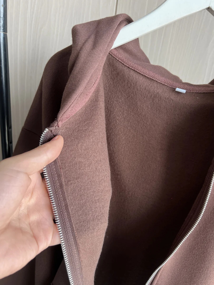 ETJ FallWinter womens casual sports oversized zipper hoodie wide leg mop sweatpants set 4174842 251021